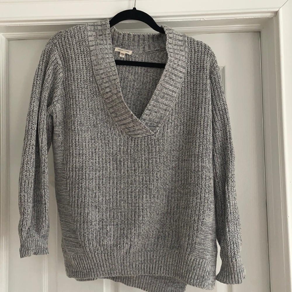 Silence + Noise Grey V Neck Sweater